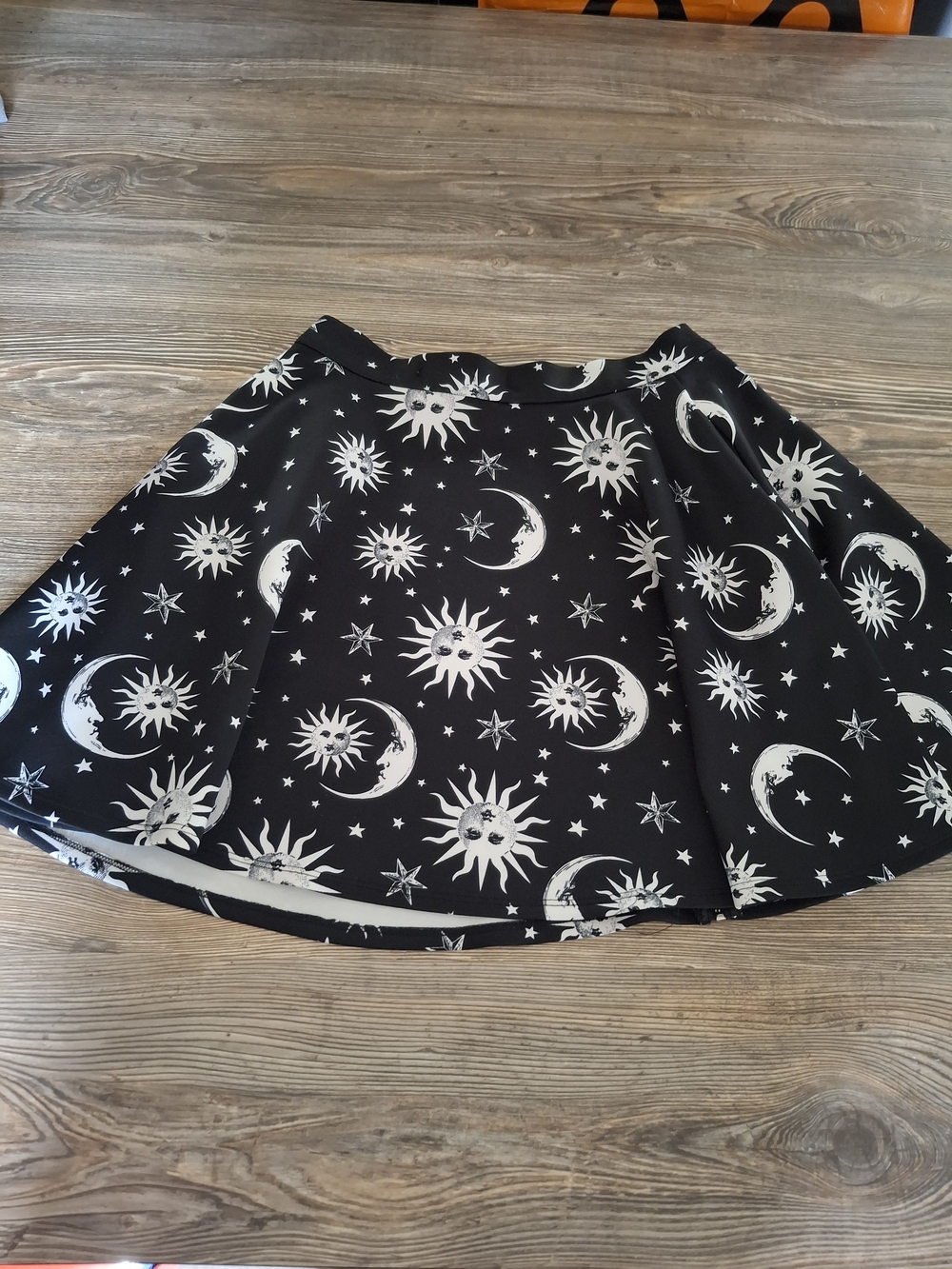 Hot Topic Black Sun & Moon Print Mini Skirt